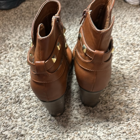 Cato Brown Ankle Boots with Gold Accents - Picture 7 of 11